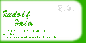 rudolf haim business card